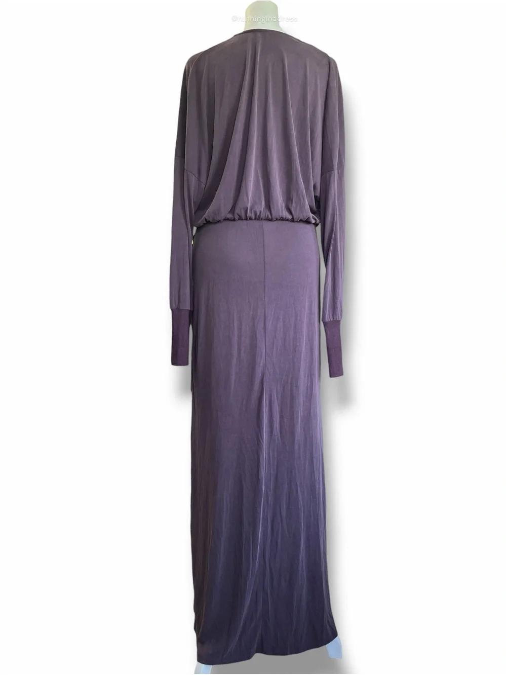 Free People Riley Cupra Wrap Maxi Dress Plum Purple Medium M NWOT Boho Slit